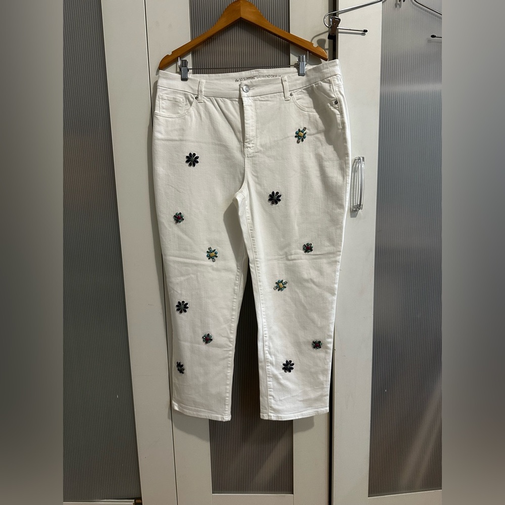Chico's White Denim with beaded Embellishments